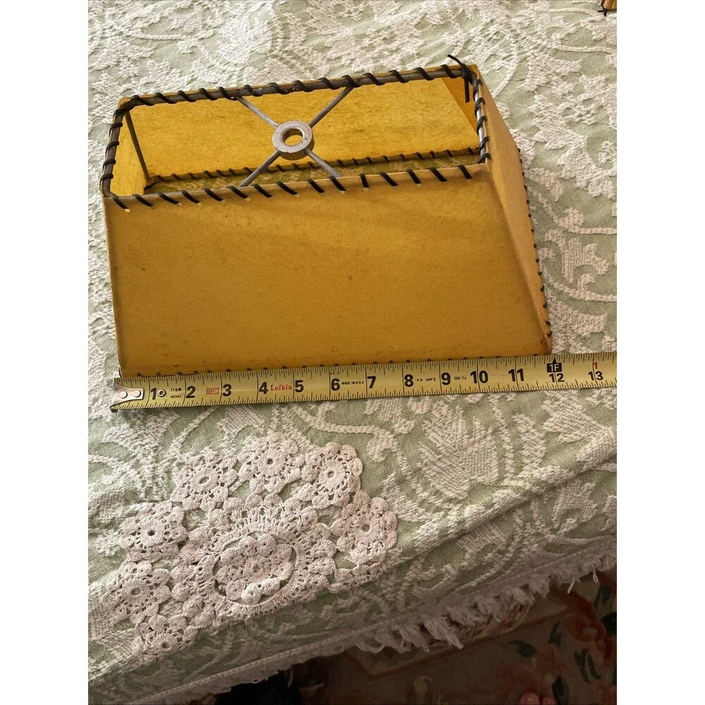 Vintage Mid Century Laced Lampshade Small Rectangle Rustic